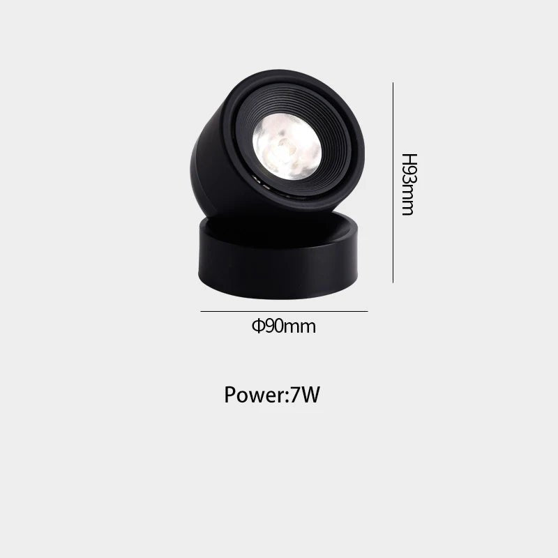 Spot Eclairage LED 7W Lumineux COB, Design Nordique, Rotation 360° - Luminous Place