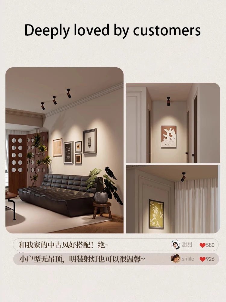 Spot Eclairage LED GU10 COB Bois Noyer Angle Réglable Plafonnier Surface 110 - 220V - Luminous Place