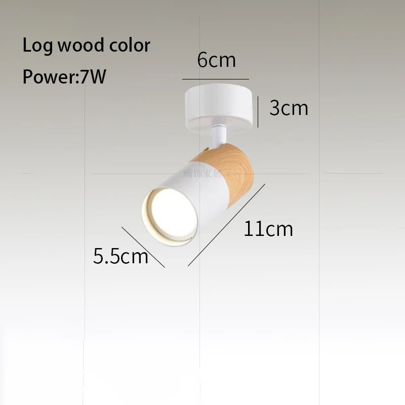 Spot Eclairage LED GU10 COB Bois Noyer Angle Réglable Plafonnier Surface 110 - 220V - Luminous Place