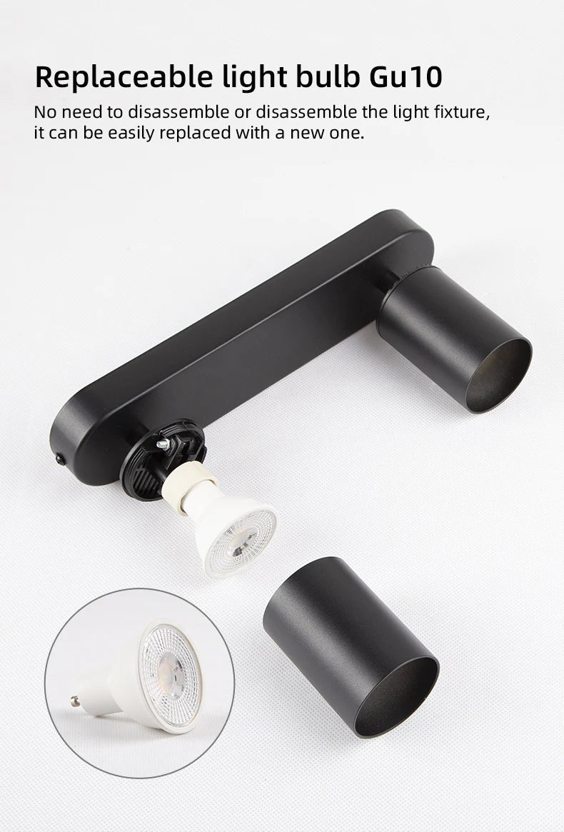 Spot Eclairage LED GU10 rotatif en aluminium pour plafond design moderne - Luminous Place