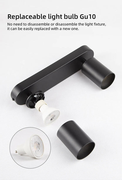 Spot Eclairage LED GU10 rotatif en aluminium pour plafond design moderne - Luminous Place