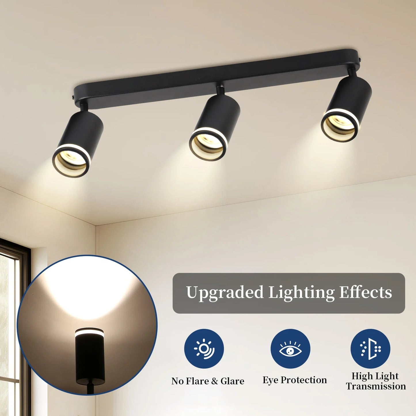 Spot Eclairage LED GU10 rotatif en aluminium pour plafond design moderne - Luminous Place