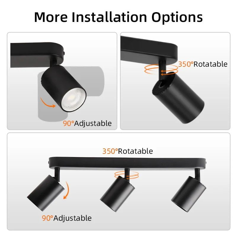 Spot Eclairage LED GU10 rotatif en aluminium pour plafond design moderne - Luminous Place