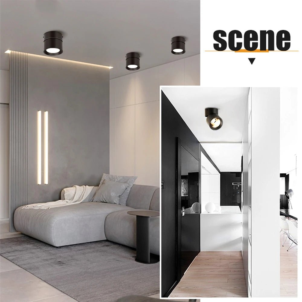 Spot Eclairage LED pliable rotatif 3 couleurs pour intérieur 220V - Luminous Place