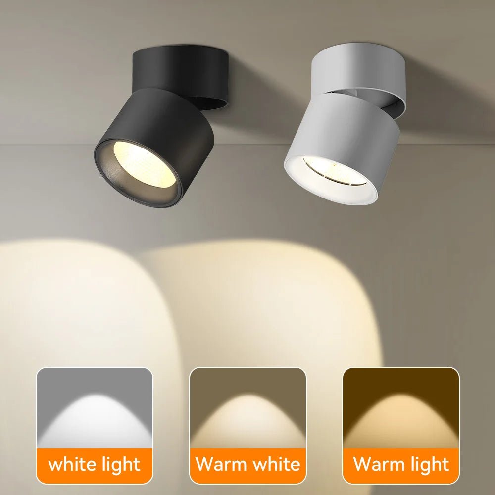 Spot Eclairage LED pliable rotatif 3 couleurs pour intérieur 220V - Luminous Place
