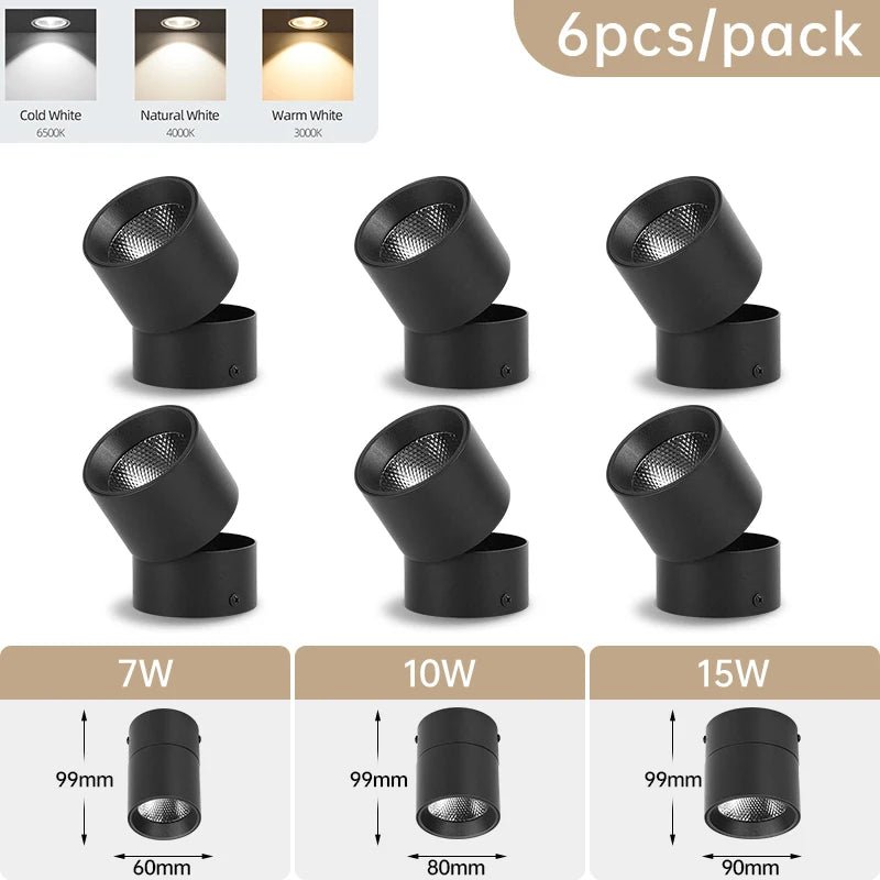 Spot Eclairage LED pliable rotatif 3 couleurs pour intérieur 220V - Luminous Place