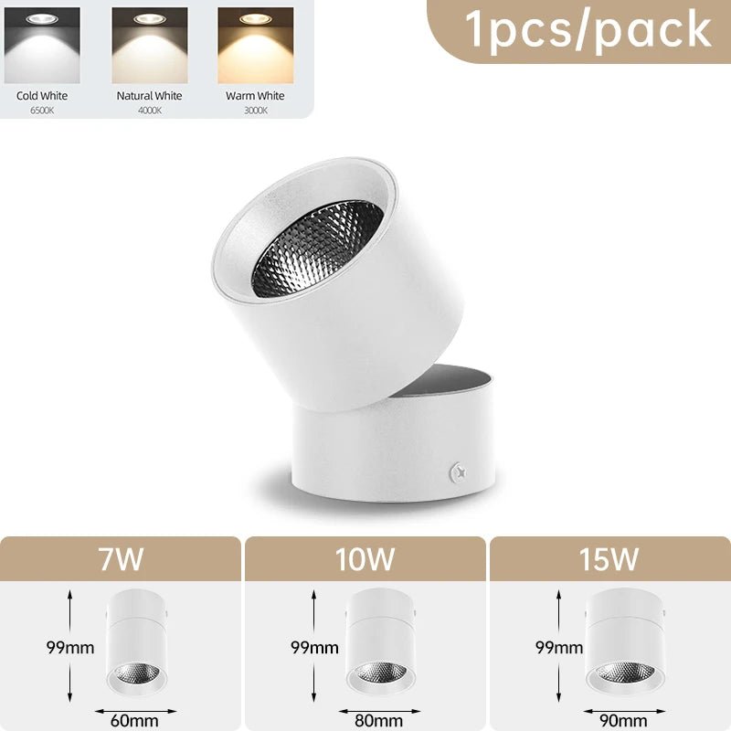 Spot Eclairage LED pliable rotatif 3 couleurs pour intérieur 220V - Luminous Place