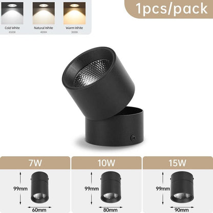 Spot Eclairage LED pliable rotatif 3 couleurs pour intérieur 220V - Luminous Place