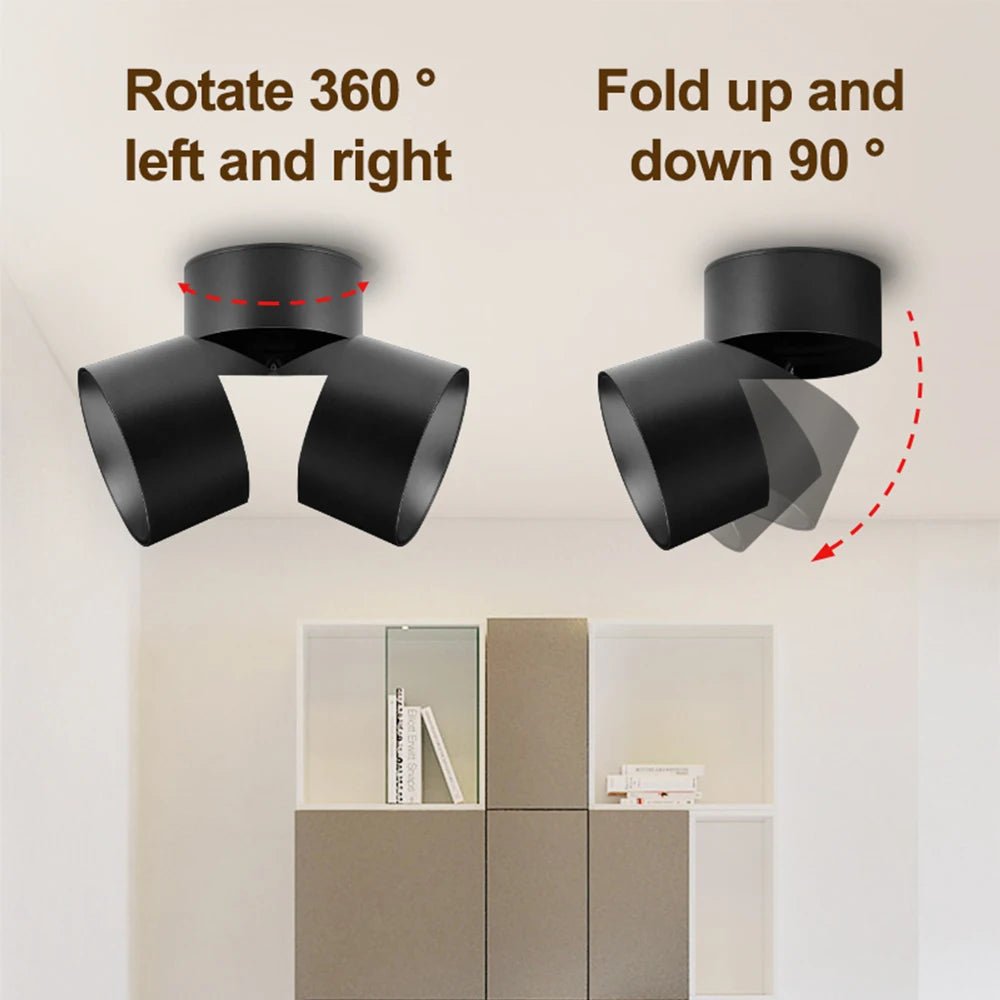 Spot Eclairage LED pliable rotatif 3 couleurs pour intérieur 220V - Luminous Place