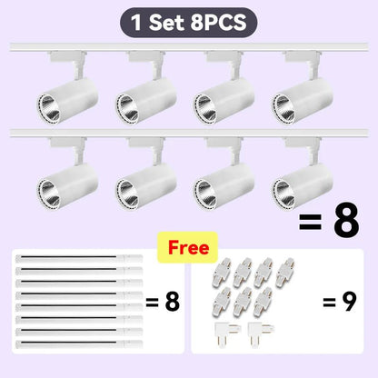 Spot Eclairage LED sur Rail COB 220V, Ambiance Chaleureuse, Design Moderne - Luminous Place