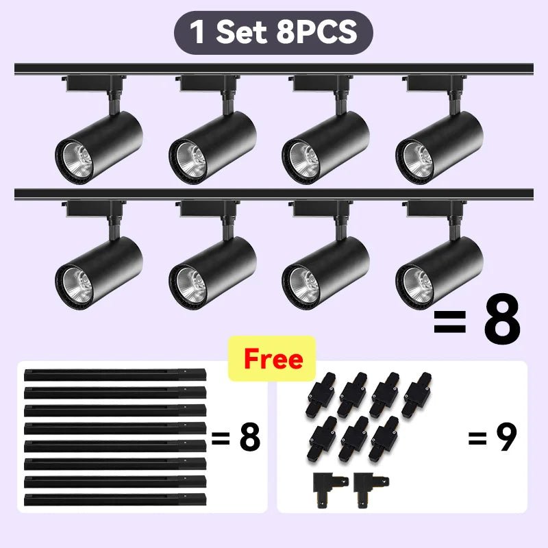 Spot Eclairage LED sur Rail COB 220V, Ambiance Chaleureuse, Design Moderne - Luminous Place