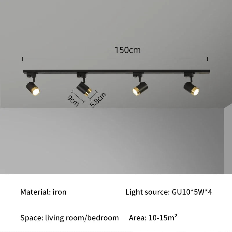 Spot Eclairage Lustre sur Rail LED Nordique en Aluminium, Lumière Chaude et Froide - Luminous Place
