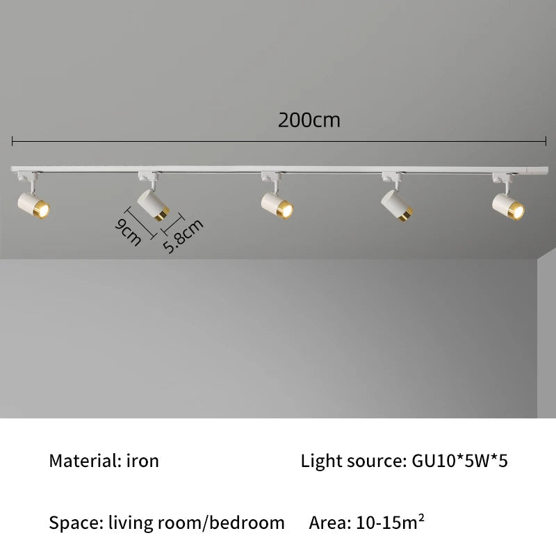 Spot Eclairage Lustre sur Rail LED Nordique en Aluminium, Lumière Chaude et Froide - Luminous Place