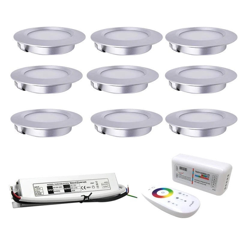 Spot Eclairage Mini LED RGBW 3W 12V IP65 avec Variateur et Télécommande pour Plafond - Luminous Place