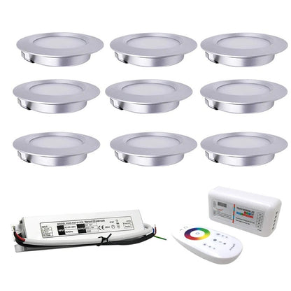 Spot Eclairage Mini LED RGBW 3W 12V IP65 avec Variateur et Télécommande pour Plafond - Luminous Place
