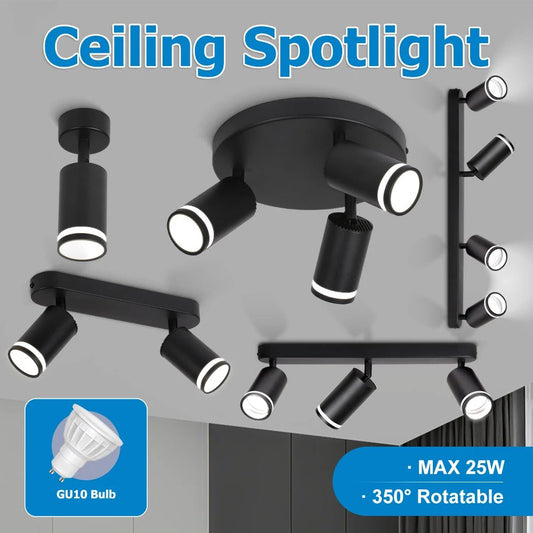 Spot Eclairage Plafonnier GU10 avec Ampoule Remplaçable et Abat - jour Réglable - Luminous Place