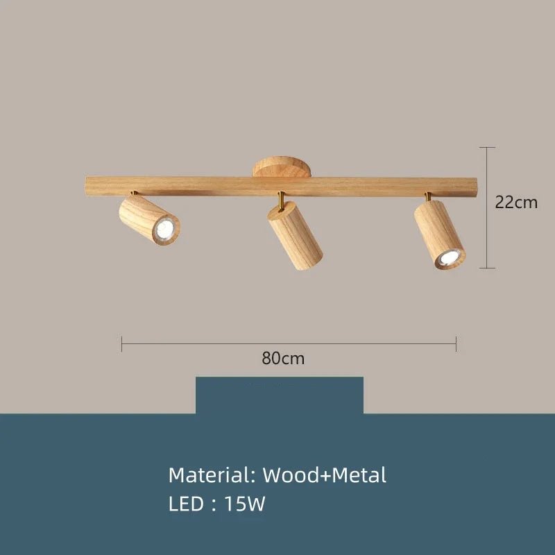 Spot Eclairage Plafonnier LED en Bois Style Japonais pour Intérieur - Luminous Place