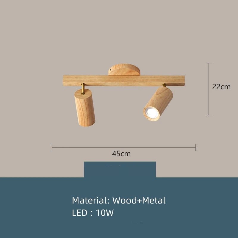 Spot Eclairage Plafonnier LED en Bois Style Japonais pour Intérieur - Luminous Place
