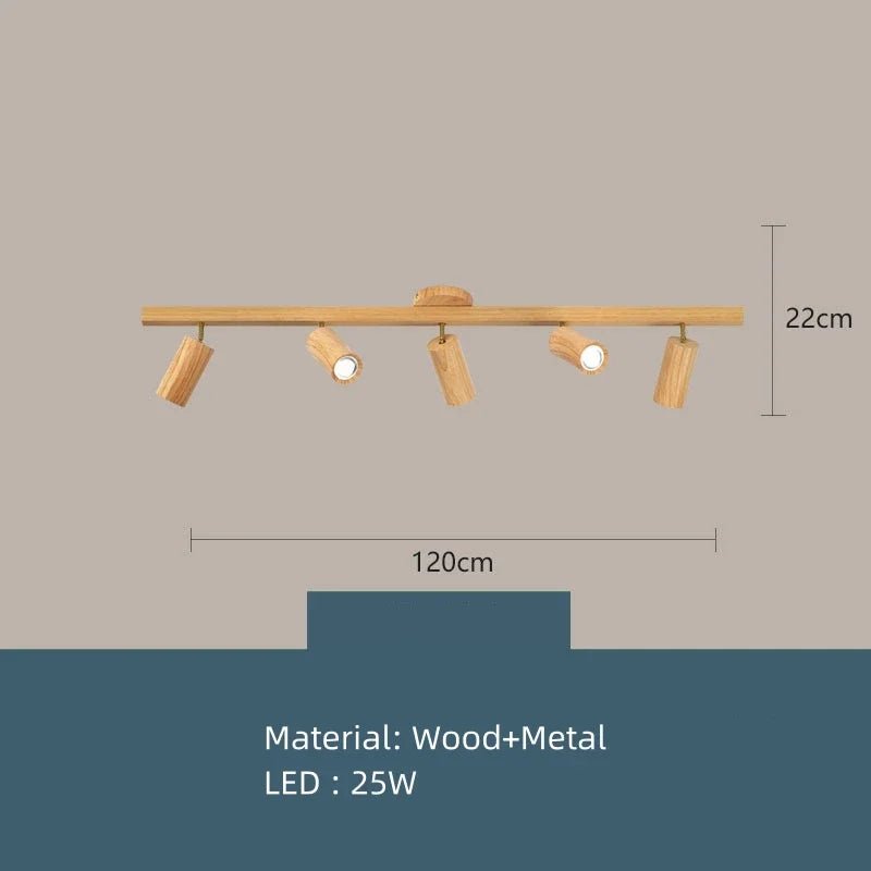 Spot Eclairage Plafonnier LED en Bois Style Japonais pour Intérieur - Luminous Place