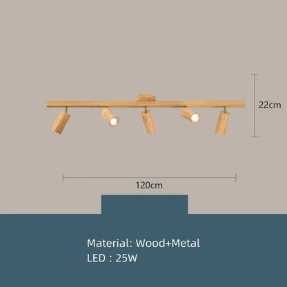 Spot Eclairage Plafonnier LED en Bois Style Japonais pour Intérieur - Luminous Place