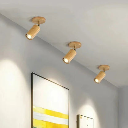 Spot Eclairage Plafonnier LED en Bois Style Japonais pour Intérieur - Luminous Place