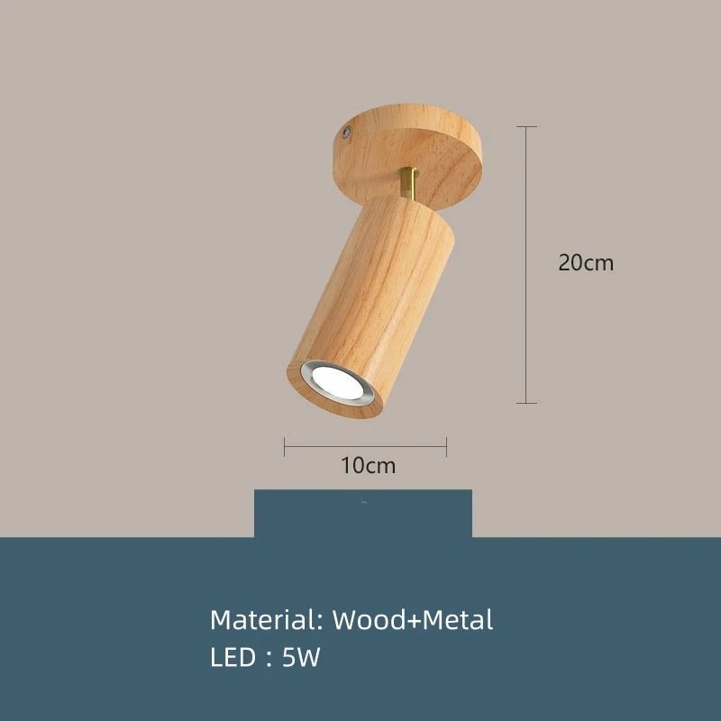 Spot Eclairage Plafonnier LED en Bois Style Japonais pour Intérieur - Luminous Place