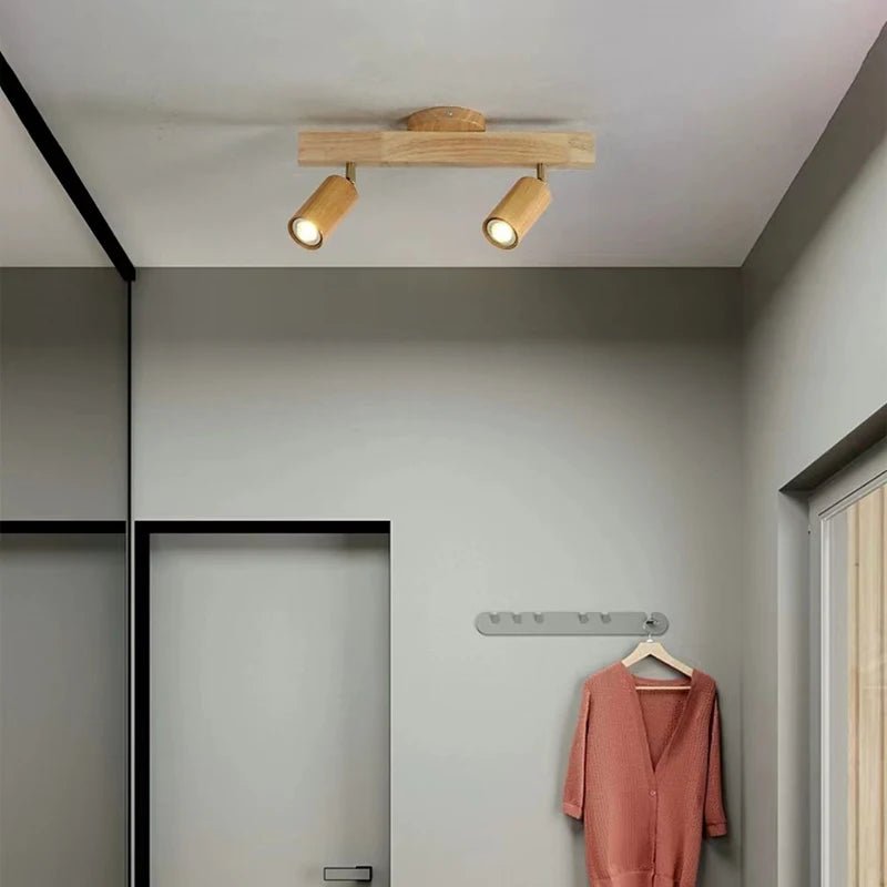 Spot Eclairage Plafonnier LED en Bois Style Japonais pour Intérieur - Luminous Place