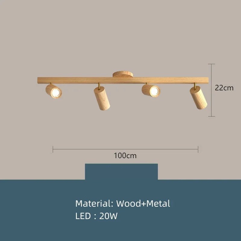 Spot Eclairage Plafonnier LED en Bois Style Japonais pour Intérieur - Luminous Place