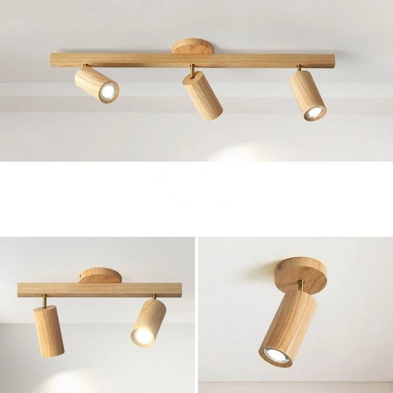 Spot Eclairage Plafonnier LED en Bois Style Japonais pour Intérieur - Luminous Place
