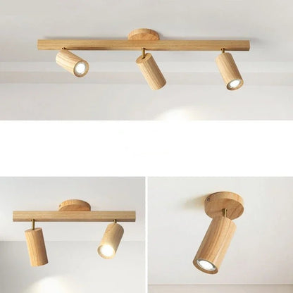 Spot Eclairage Plafonnier LED en Bois Style Japonais pour Intérieur - Luminous Place