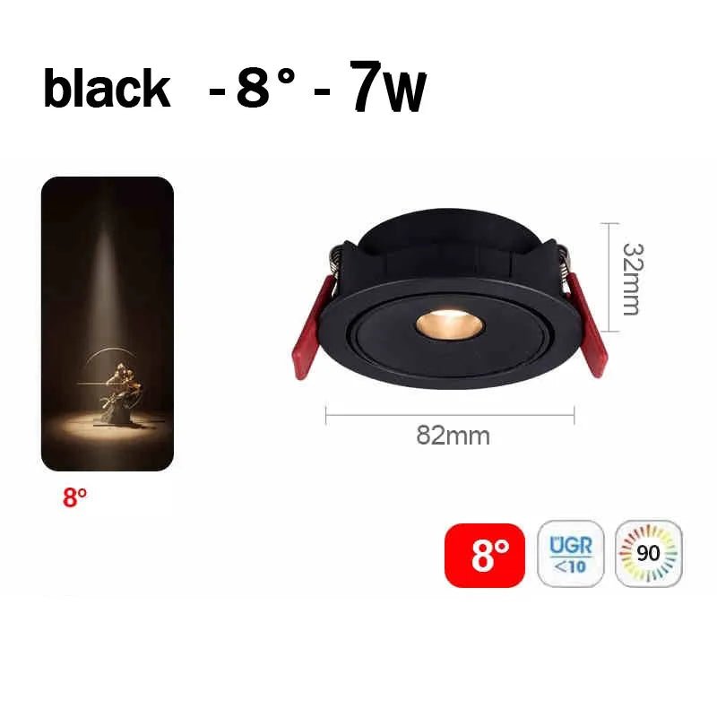 Spot Eclairage Plafonnier LED Encastré COB Aluminium Angle Étroit 3° - 15° - Luminous Place