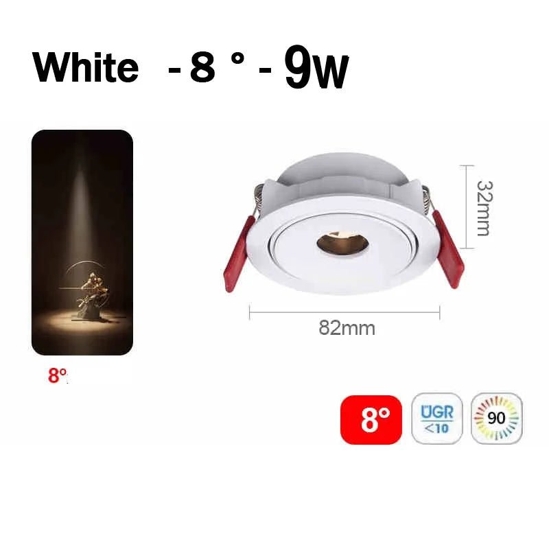 Spot Eclairage Plafonnier LED Encastré COB Aluminium Angle Étroit 3° - 15° - Luminous Place