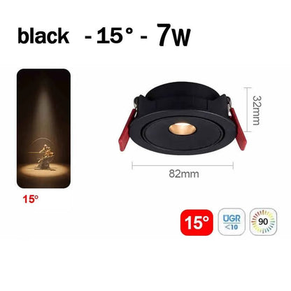 Spot Eclairage Plafonnier LED Encastré COB Aluminium Angle Étroit 3° - 15° - Luminous Place