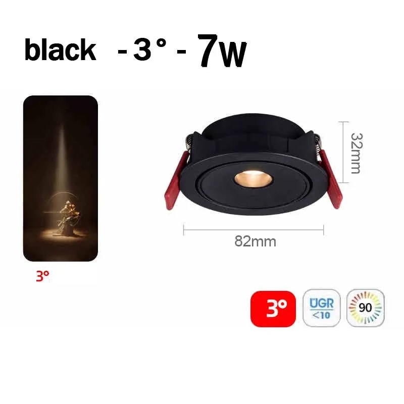 Spot Eclairage Plafonnier LED Encastré COB Aluminium Angle Étroit 3° - 15° - Luminous Place