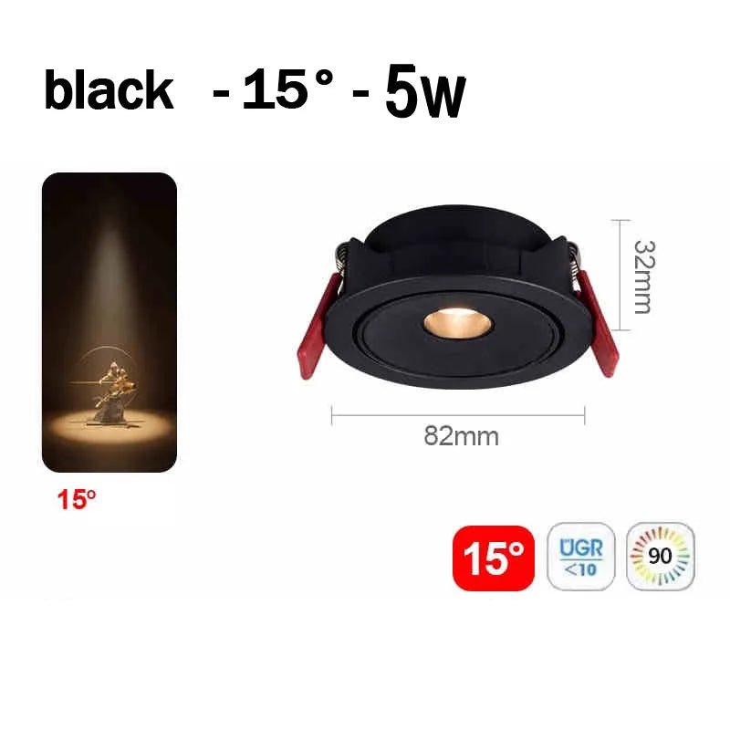 Spot Eclairage Plafonnier LED Encastré COB Aluminium Angle Étroit 3° - 15° - Luminous Place