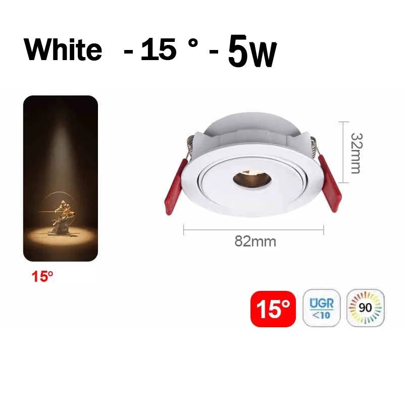 Spot Eclairage Plafonnier LED Encastré COB Aluminium Angle Étroit 3° - 15° - Luminous Place