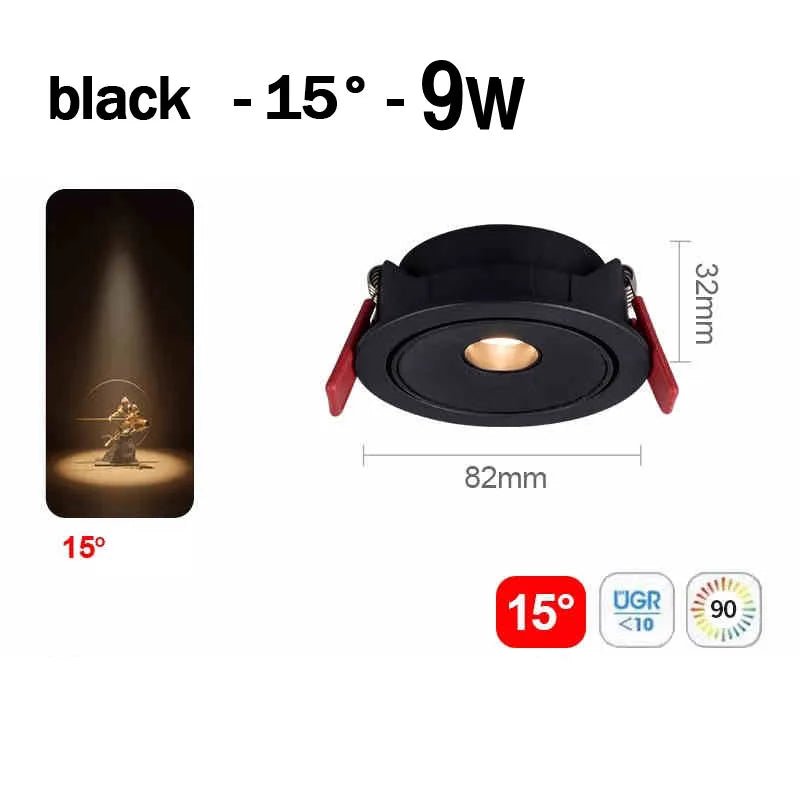 Spot Eclairage Plafonnier LED Encastré COB Aluminium Angle Étroit 3° - 15° - Luminous Place