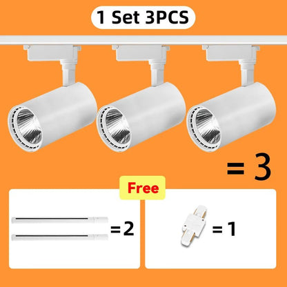Spot Eclairage Rail Lumineux 220V/110V avec Spots LED COB Design Moderne - Luminous Place