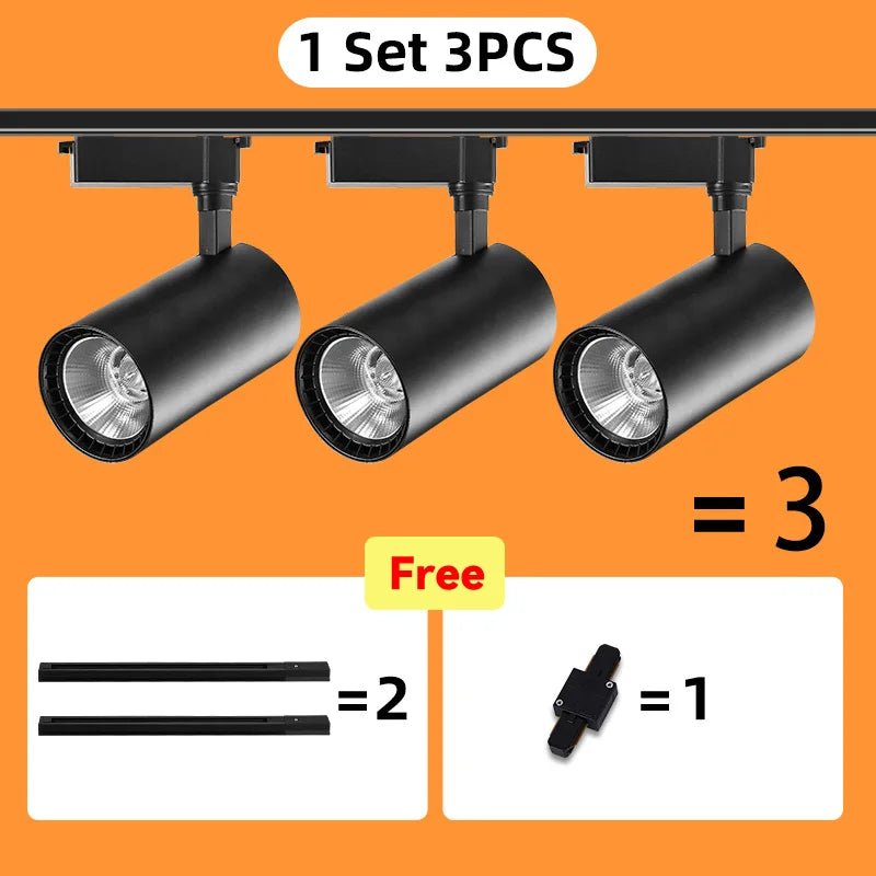 Spot Eclairage Rail Lumineux 220V/110V avec Spots LED COB Design Moderne - Luminous Place